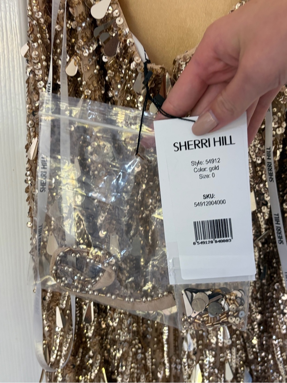 Gold Sherri Hill Prom Dress Style #54912 - Picture 9 of 9